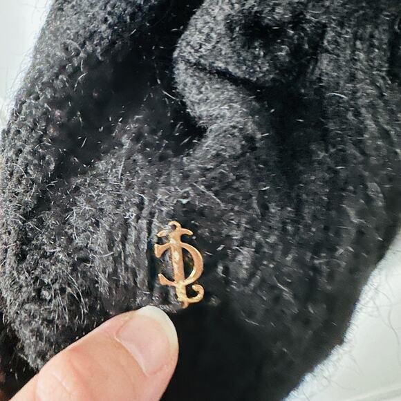 Vintage Juicy Couture Black Long Sleeve Crewneck Cable Knit Sweater size Medium - Picture 3 of 8